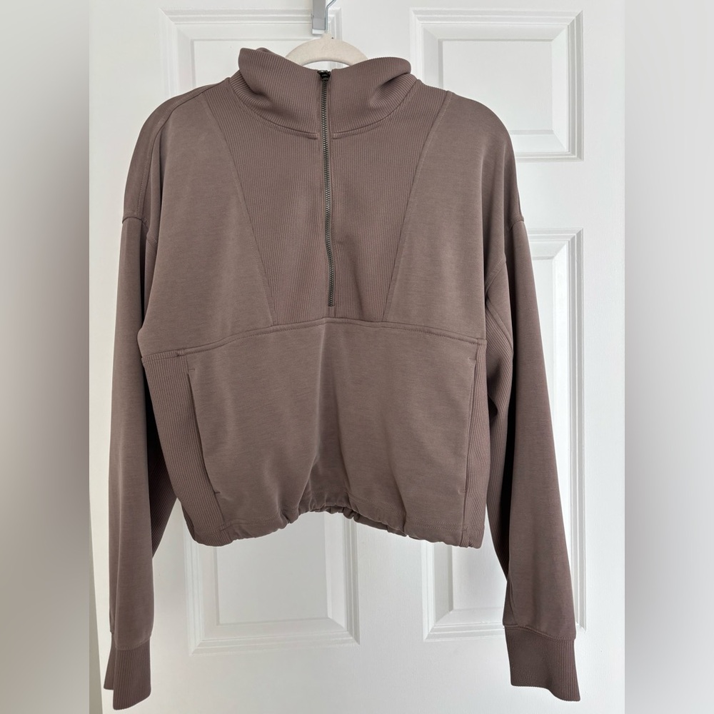 Athleta Brown Half-Zip Jacket